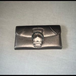 Coach Metallic Taupe Leather Wallet